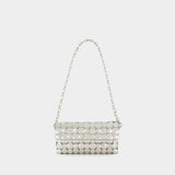 Button Baguette Crossbody - Paco Rabanne - Silver