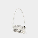 Button Baguette Crossbody - Paco Rabanne - Silver
