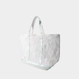 Shopping bag L - Vanessa Bruno - Linen - Aqua Blue