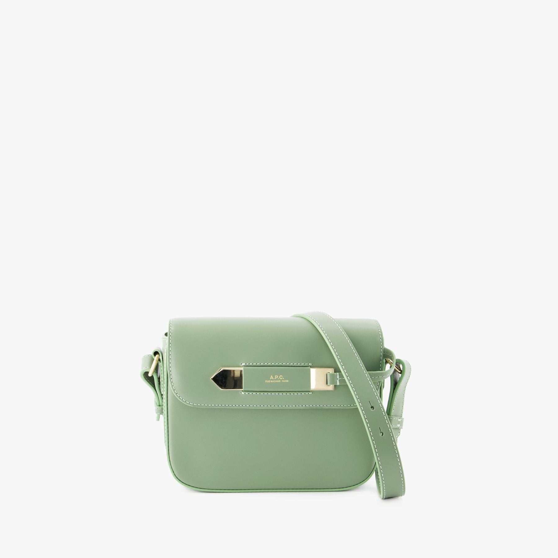 A.P.C. Grace Small Smooth-leather Cross-body Bag in Green
