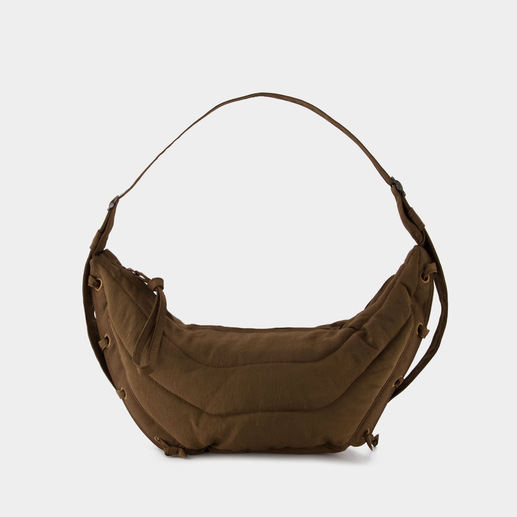 Soft Game Small Canvas Shoulder Bag in Black - Lemaire