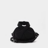 Leather Loop Baguette Bag in black leather