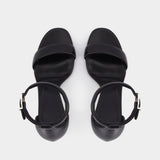 Sandals Runway in Black Leather
