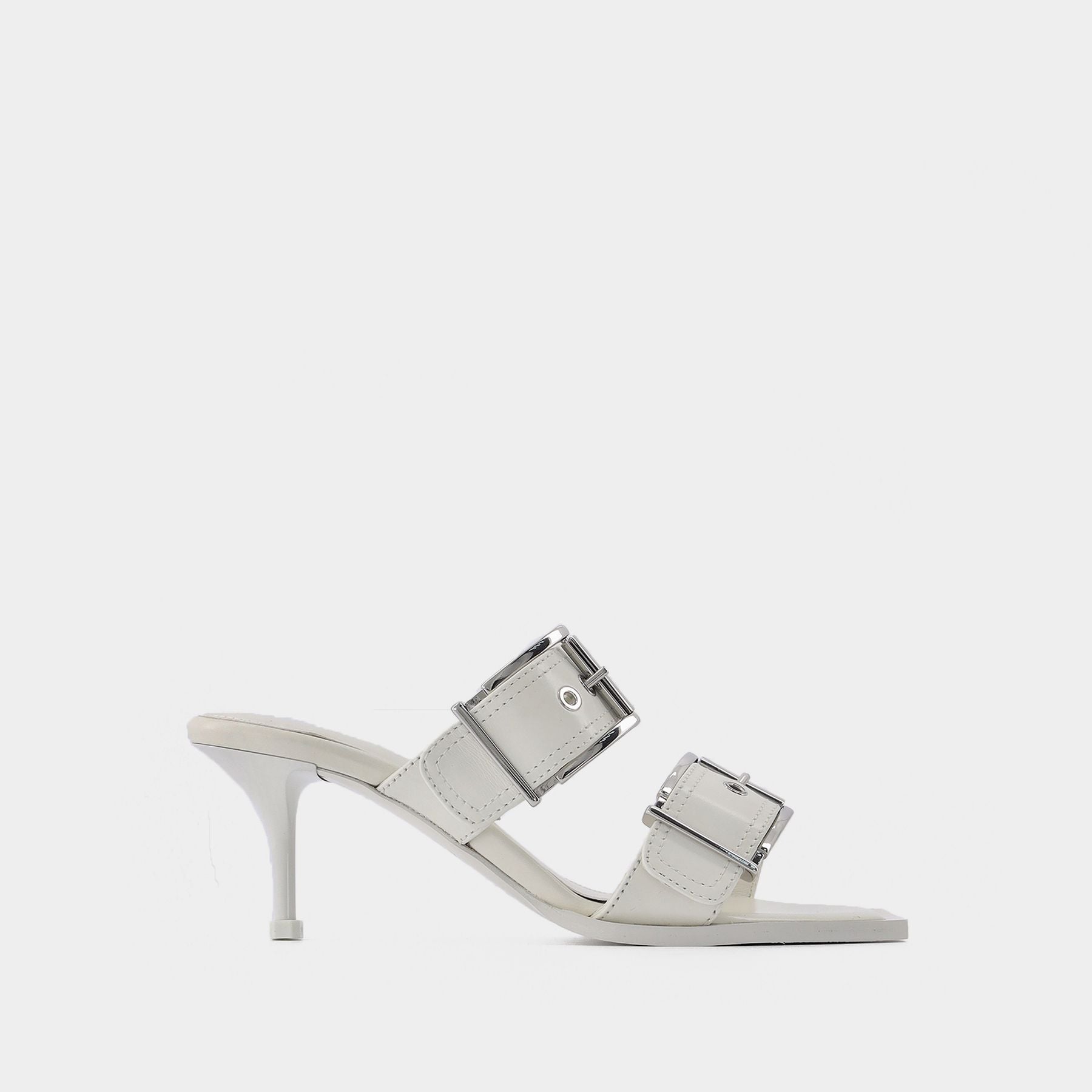 サンダル・ミュール Alexander Mcqueen Color Argento Pelle Di Vitello Finitura Me MCQUEEN Revel studded metallic leather mules | NET-A-PORTER