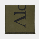 Sc Classic Logo Scarf - Alexander Mcqueen - Khaki/Black - Wool