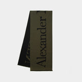 Sc Classic Logo Scarf - Alexander Mcqueen - Khaki/Black - Wool