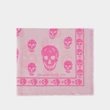 Ca Skull 104X120 Scarf - Alexander Mcqueen - Pink - Wool