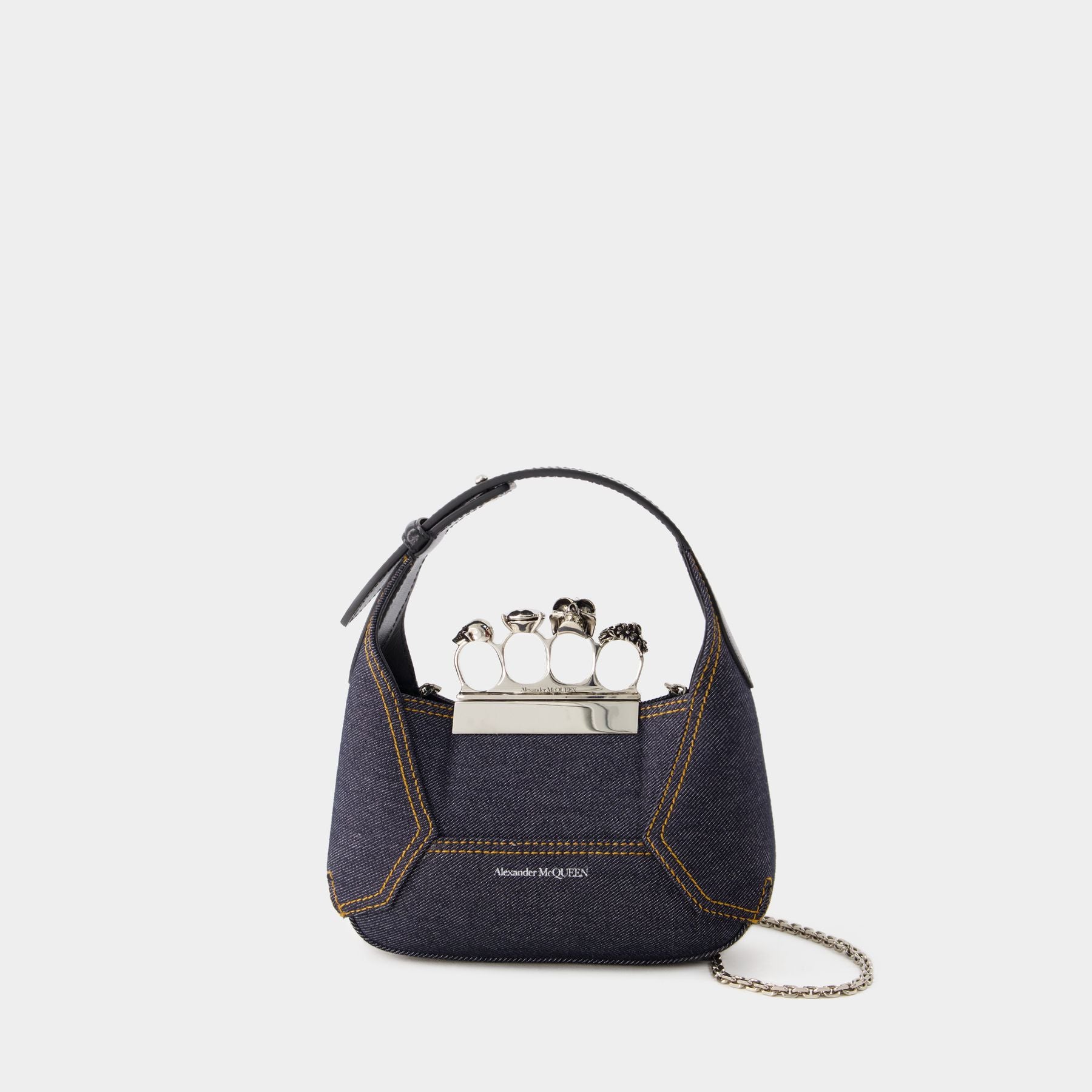ショルダーバッグ・ポシェット Alexander Mcqueen Leather The Jewelled Hobo Shoulder Bag Jewelled Mini Hobo Bag - Alexander Mcqueen - Leather - Black