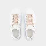 Oversized Sneakers - Alexander McQueen - Leather - White/Silver