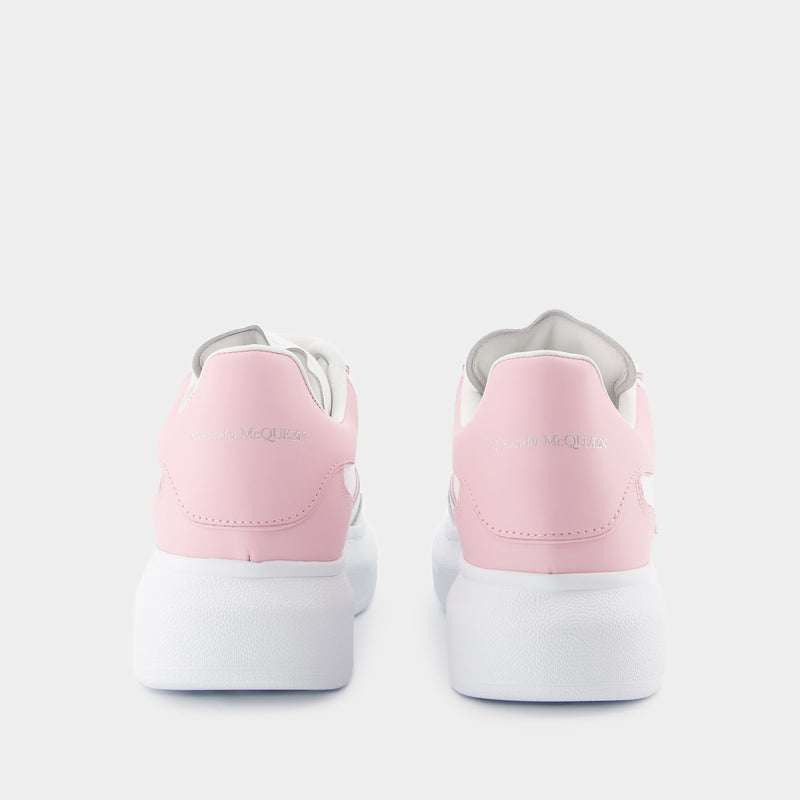 Oversized Hybrid Sneakers - Alexander McQueen - Leather - White/Pink