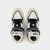 High-Top ADC Sneakers in White and Black Leather
