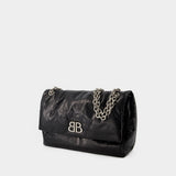 Monaco Hobo Bag M - Balenciaga - Leather - Black