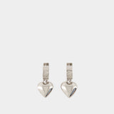 Sharp Heart Earrings - Balenciaga - Silver