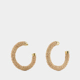 Les Creoles Raphia Earring - Jacquemus - Beige - Raphia