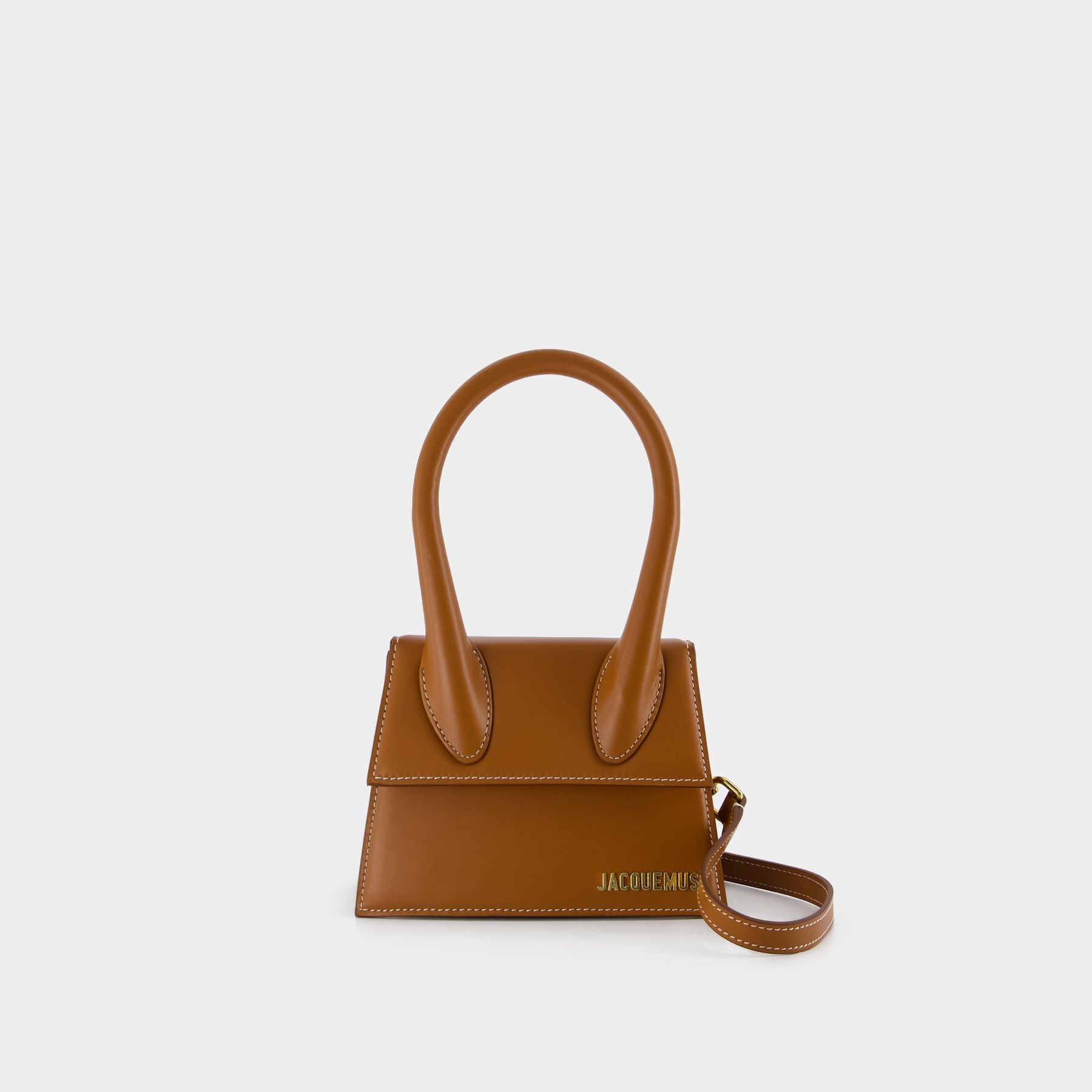 Luxury handbag - Mini Jacquemus bag in light brown leather