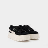 Mayze Stack Baskets in Black Leather