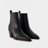 Kate 75Mm Block Heel in leatherSquare Toe Ankle Boot