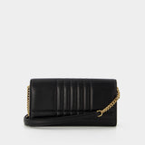 Ls Lola Qxc Wallet On Chain - Burberry -  Black/Light Gold - Leather