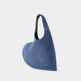 Mini Heart Shopper Bag - Coperni - Canvas - Washed Blue