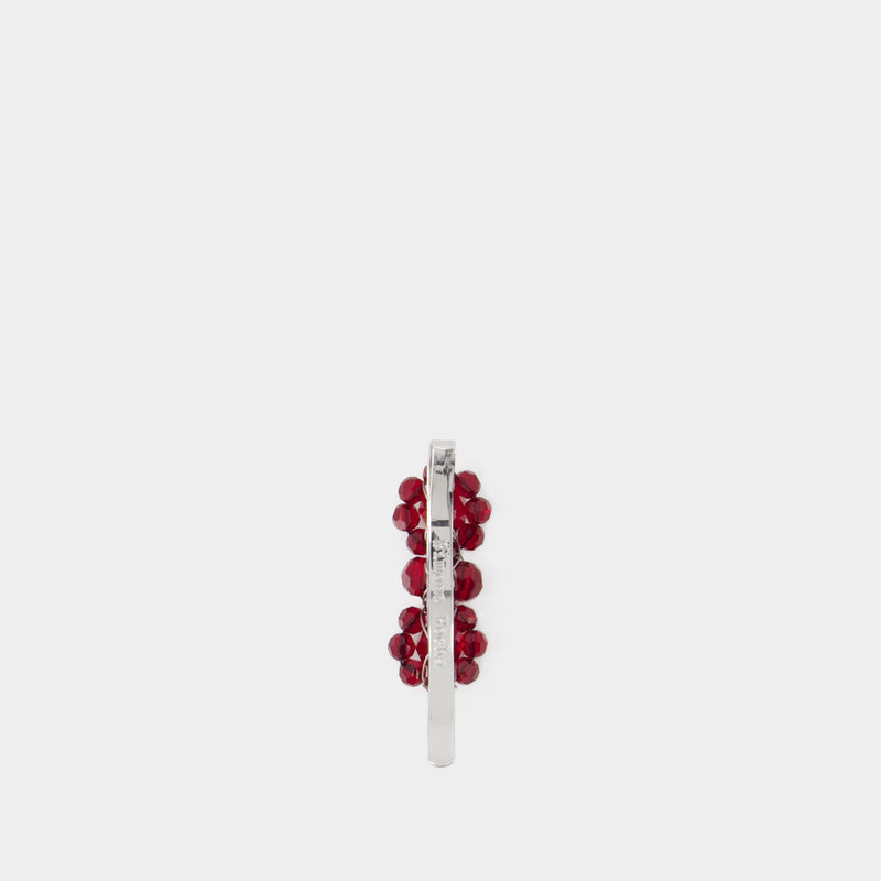 Mini Flower Hair Clip - Simone Rocha - Crystal - Red