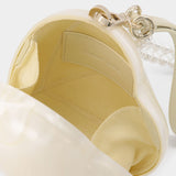 Micro Heart Bracelet With Leather/Pearl Strap