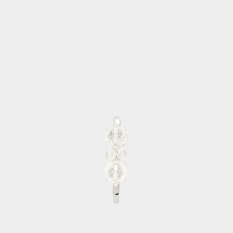 Mini Flower Hair Clip  - Simone Rocha - Crystal - White