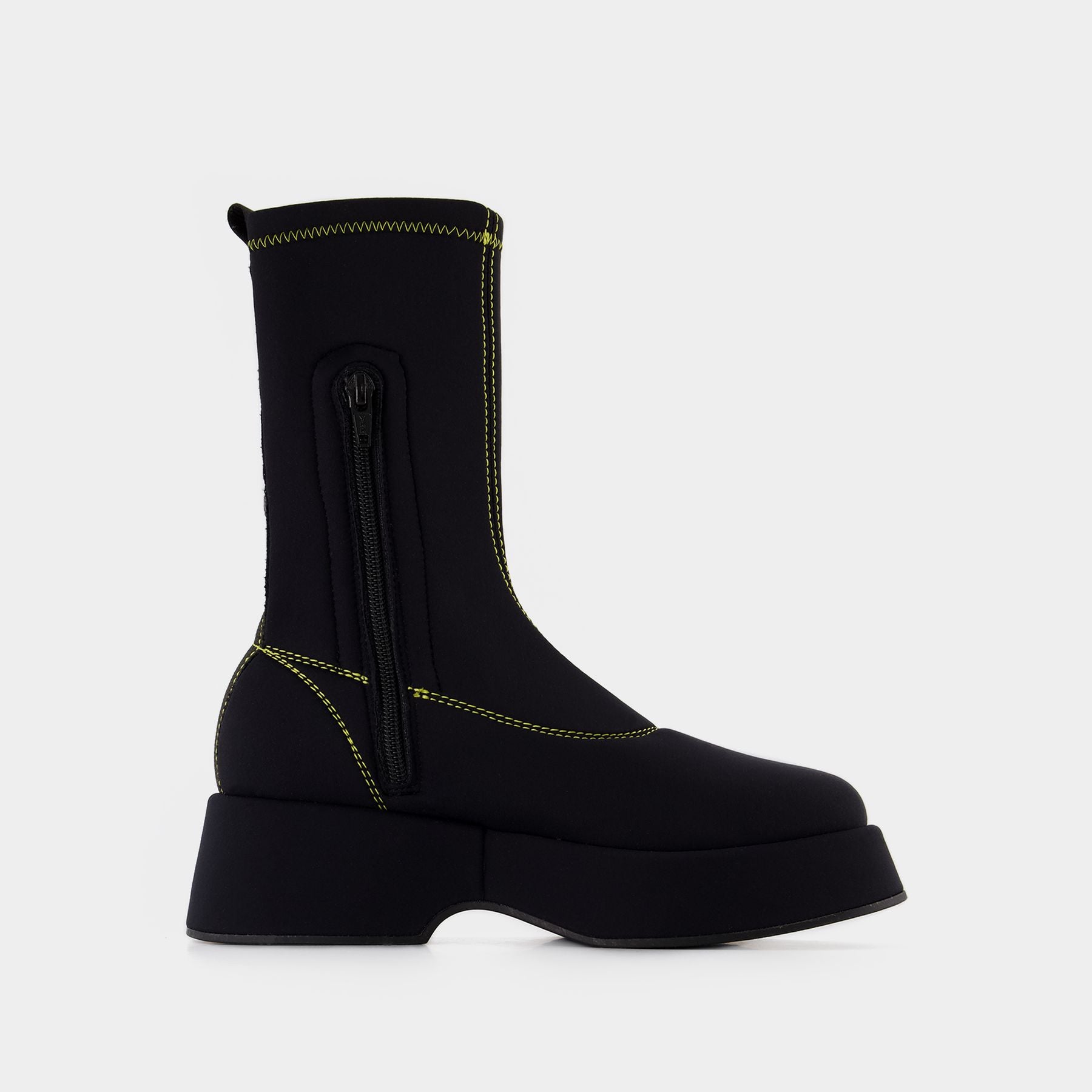 ショートブーツ・ブーティ Retro Flatform Ankle Boots - Ganni - Synthetic - Black Retro Flatform Ankle Boots - Ganni - Synthetic - Black