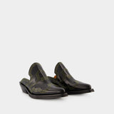 Western Mules - Ganni - Black/Yellow - Leather