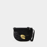 Saddle Bag - Chylak - Leather - Glossy Black Crocodile
