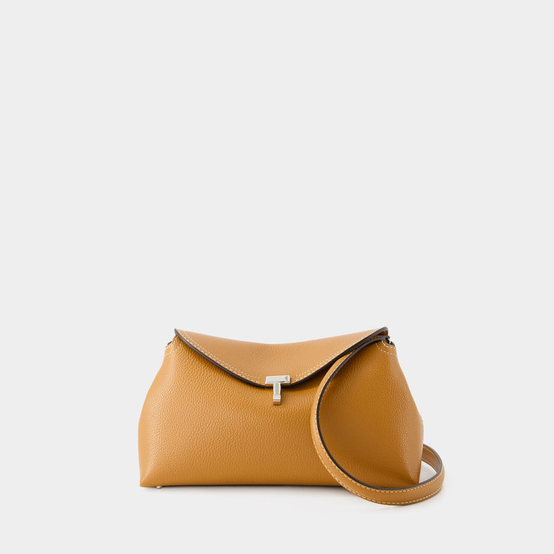 T Lock Clutch - TOTEME - Leather - Brown