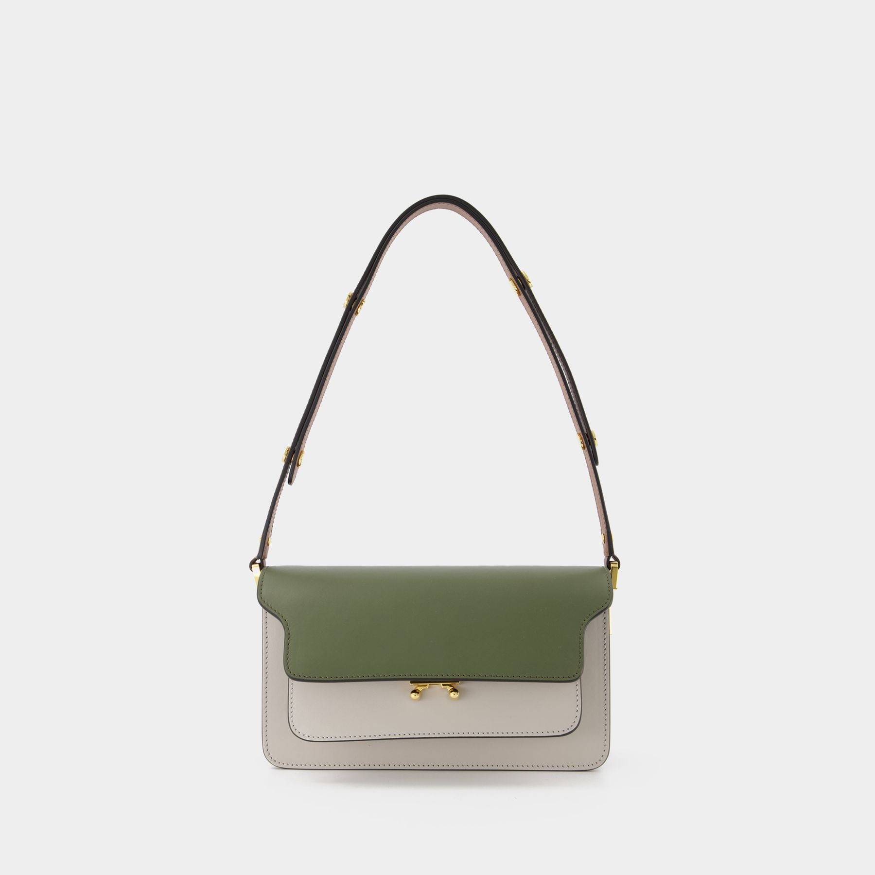 Marni Mini Trunk Soft Leather Shoulder Bag in Green