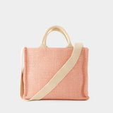 Small Basket Shopper Bag - Marni - Cotton - Light Pink