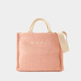 Small Basket Shopper Bag - Marni - Cotton - Light Pink