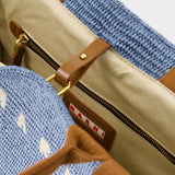 Large Basket Shopper Bag - Marni - Cotton - Blue