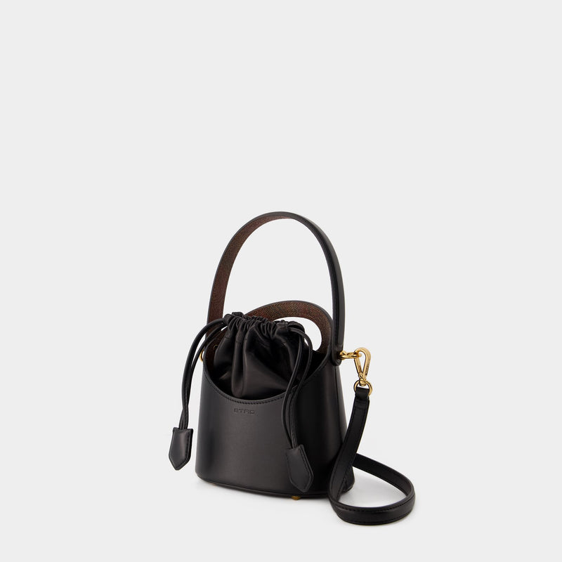 Secchiello Crossbody Bag - Etro - Leather - Black