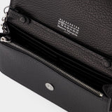 Large Chain Wallet in Black Leather