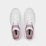 Portofino Sneakers - Dolce & Gabbana - White/Pink - Leather