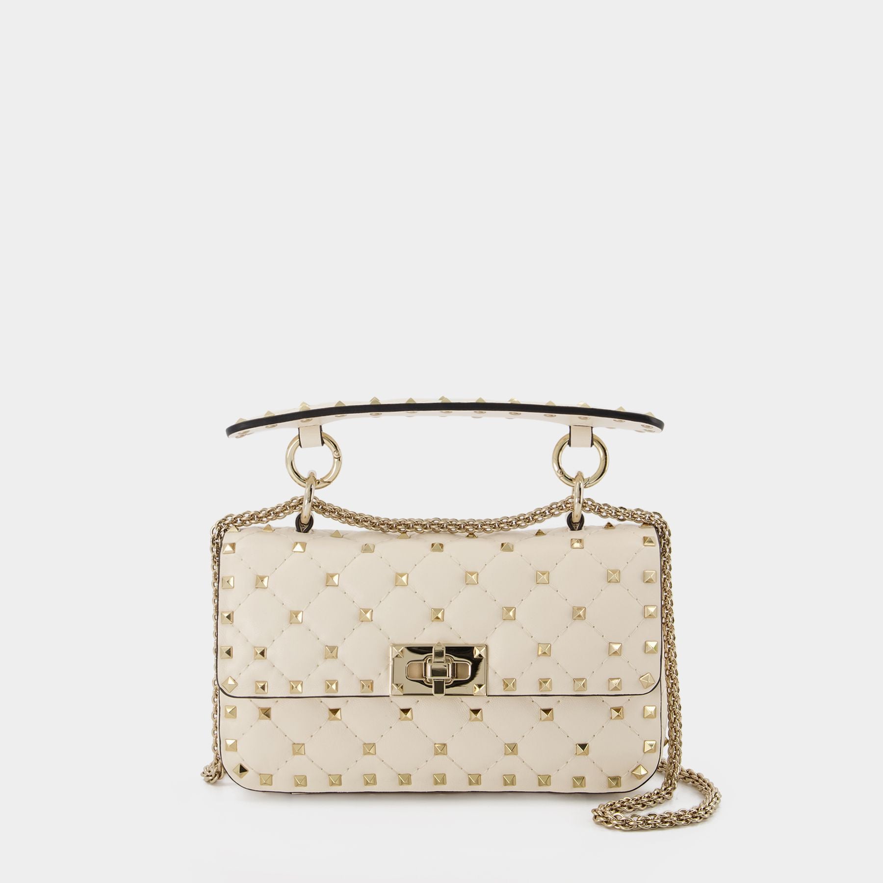 Rockstud Small Hobo Bag - Valentino Garavani - Ivory - Leather