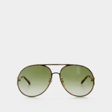Ch0145S Sunglasses - Chloé  - Gold/Green - Metal