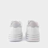 Rebel H564 Allacciato Sneakers in White Leather