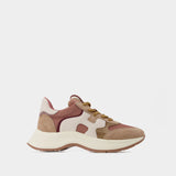 H585 Allacciato H Onda Sneakers in Grey and Purple Leather