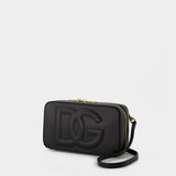 Dg Logo Camera Crossbody - Dolce & Gabbana - Black - Leather