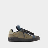 Portofino Custom Patch Sneakers - Dolce & Gabbana - Blue - Denim