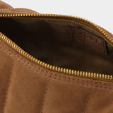 Padded Cylinder Bag in Brown Leather
