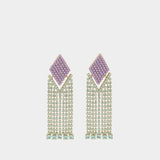 Scorpios Earrings in White and Purple Brass