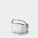 Tiny Moon Bag in Silver Leather