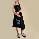 The Curve Hobo Bag - Alexander Mcqueen - Denim/Black - Cotton