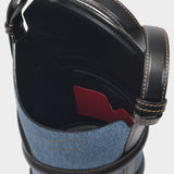 The Curve Hobo Bag - Alexander Mcqueen - Denim/Black - Cotton