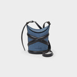 The Curve Hobo Bag - Alexander Mcqueen - Denim/Black - Cotton