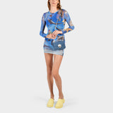 Nano Moon Hobo Bag - Vanessa Bruno - Indigo - Leather